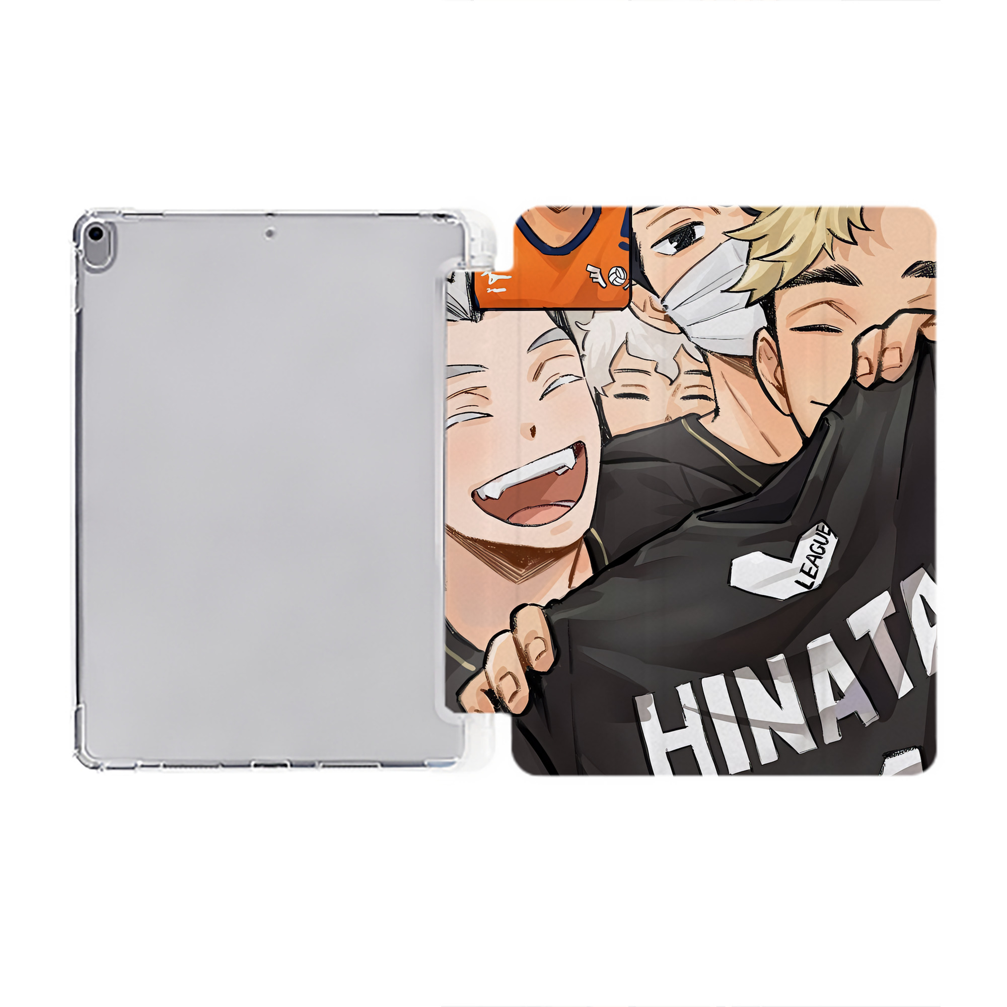 （画像用） ハイキュー!! Haikyu!! IPad ケース ペン収納付き 三つ折りスタンド PUレザー×シリコン 対応機種9.5/10.5/10.9インチ